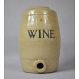 A Glazed Stoneware Wine Barrel by Moira, Missing Tap, 29cm high