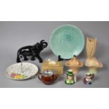 A Collection of Various Sylvac Items to Include Vases, Lidded Butter Dish and Cover, Elephant etc