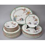 A Collection of Reproduction of Early Worcester Old Bow 1768 Pattern Dinnerwares to Comprise Oval
