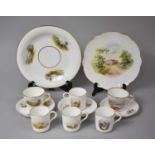 A Collection of Various Late 19th Century Hand Painted Tea and Coffee Wares to Comprise Teacups,