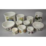 Eleven Portmeirion Cylindrical Pots of Various Sizes, Largest 17cm High