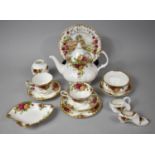 A Collection of Royal Albert Old Country Roses to Include Two Teacups, Three Saucers, One Side