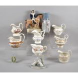 A Collection of 19th Cream Jugs, Princess Eugene Flatback