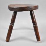 A Small Four Legged Circular Topped Stool, 23.5cm Diameter, One Leg Requires Refixing