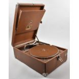 A Vintage Cased His Master's Voice Wind Up Gramophone, Working Order