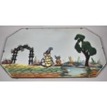 A Mid 20th Century Crinoline Lady Hand Painted Wall Mirror, 56x33cm