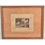 An Oak Framed Frank Paton Terrier Print, Not At Home, 25x20cm