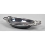 A Small Oval Two Handled Silver Trinket Dish, 10cm Long
