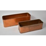 Two mid 20th Century Copper Planting Troughs, 46cm and 35cm Long