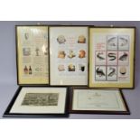 A Collection of Five Framed Guinness Advertisements, Guinness Certificate and Photograph