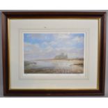 A Framed Limited Edition Print of Bamburgh Beach by W Holmes 17/900, Signed in Pencil, 28x19cm