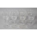 A Set of Eight Good Quality Cut Glass Large Wines