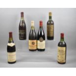 A Collection of Six Bottles of red Wine to Include 1979 and 1988 Gevery-Chambertin, Nuit Saint
