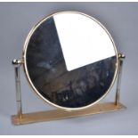 A Modern Circular Brass Framed Dressing Table Mirror, 33cm Wide