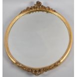 A Mid 20th Century Oval Gilt Framed Wall Mirror, 44x34cm