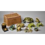 A Collection of Various Ceramic and Resin Frog Ornaments etc