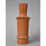 A Mid 20th Century Orange Glaze Vase of Unusual Shape, 28cm high