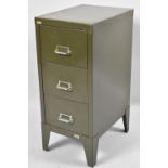 A Vintage Green Painted Three Drawer Metal Chest by Stor, 29cm Wide x 38cm Deep and 66cm High