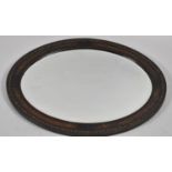 A Mid 20th Century Oak Framed Oval Wall Mirror, 72x58cm Overall