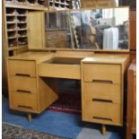 A 1970's Dressing Table with Centre Kneehole Having Three Drawers Either Side, 122cm wide