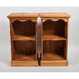 A Pair of Modern Pine Bedside Shelved Cabinets, Each 38cm wide