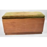 A 1970's Box Seat with Hinged Lid and Upholstered Pad, 93cm Wide