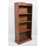 A Mid 20th Century Oak Four Shelf Galleried Open Bookcase. 46cms Wide