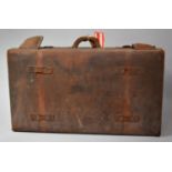 A Vintage Leather Suitcase, 74cm Wide