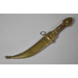 A Curved Bladed Syrian Jambiya Dagger and Sheath, 28cm Long