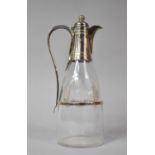 An Edwardian Silver Plate Mounted Claret Jug with Engraved Decoration to Body, 27cm high