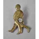 A Vintage Novelty Metal Souvenir Cheroot Cutter in the Form of a Three Legged Man, 5cm high