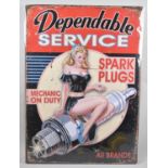 A Reproduction Advertising Sign, Dependable Service, 75x50cm
