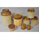 A Collection of Stoneware Storage Jars