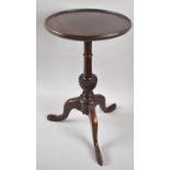 A Modern Mahogany Circular Topped Tripod Wine Table, 26cm Diameter and 49cm High