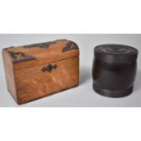 A Dome Topped Brass Mounted Oak Tea Caddy Casket, the Base Plate Inscribed For Cadburys Together