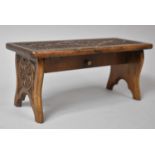An Early/Mid 20th Century Model of a Refectory Style Table with Hinged Legs and Carved Rectangular