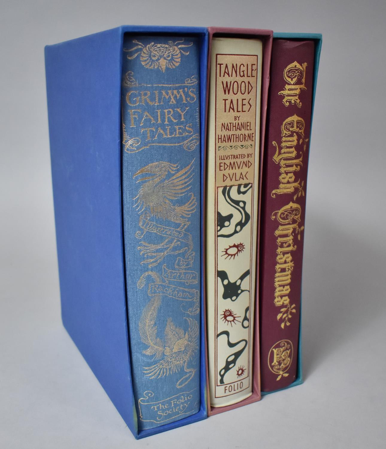 Three Folio Books, Grimm's Fairy Tales, Tanglewood Tales and the English Christmas