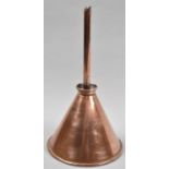 A 19th Century Copper Beer Funnel, 27cm High