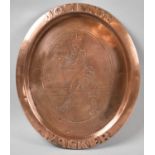 A Vintage Pressed Copper Advertising Tray for Johnnie Walker, Scotch Whisky, 34cm Long