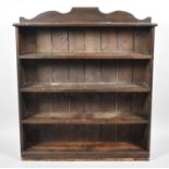 A Mid 20th Century Stained Four Shelf Open Galleried Book Case, 94cm Wide