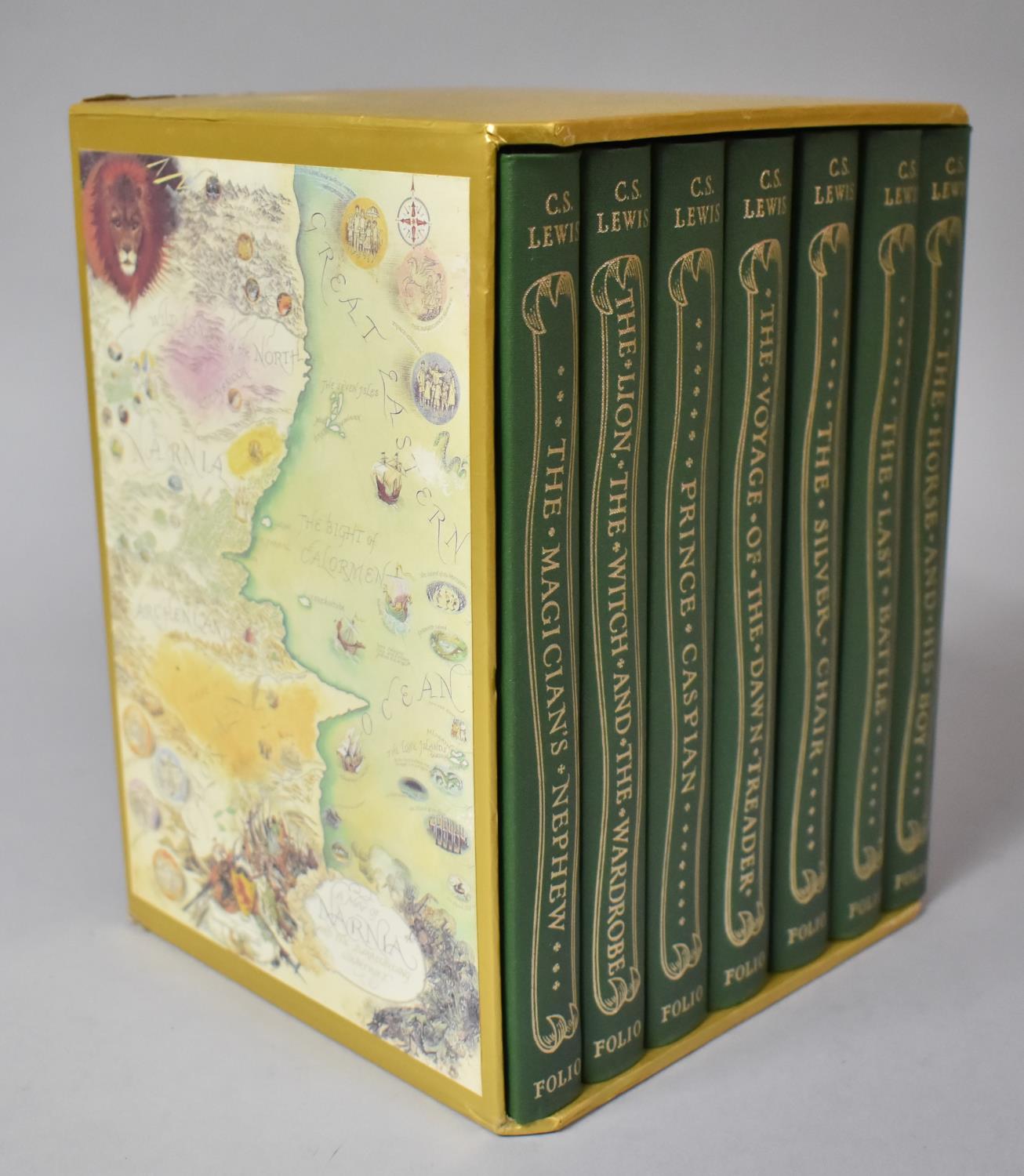 A Cased Set of Seven Folio Society Books, The Chronicles of Narnia by C.S Lewis