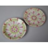 A Pair of 18th Century Chinese Famille Rose Plates Lotus in Pink and Green Enamels, Qing Dynasty,