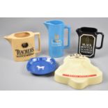 A Collection of Various Pub Advertising Items to comprise Three Jugs including Black Bottle Scotch