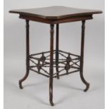 An Atheistic Movement Godwin Style Occasional Table in Mahogany with Turned Faux Bamboo Supports and