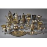 A Collection of Various Silver Plated Items to comprise Coffee Cups, Goblets, Lidded Sugar Bowls Etc