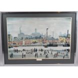A Framed Lowry Print, Northern River Scene, 60x40cm