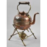 A Late 19h/Early 20th Century Copper and Brass Spirit Kettle with Burner