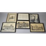 A Collection of Six Framed Prints, Buildings in Shrewsbury