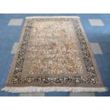 A Very Fine Handmade Silk Kashan Rug, 188x127cm