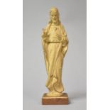 An Early 20th Century Carved Wooden Figure of Christ, Mounted on an Oak Base, 19cm high